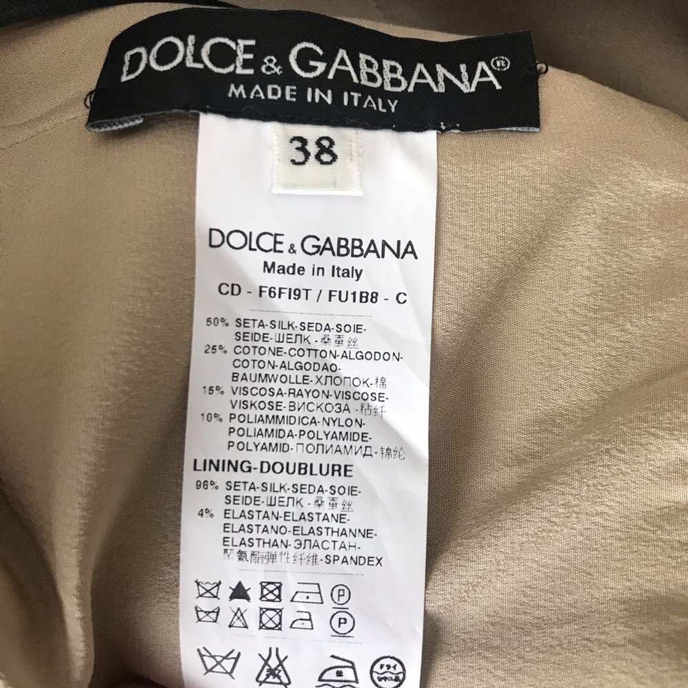 Dolce Gabbana Sheath Dress Lace Top Silk Bottom - Picture 5 of 7